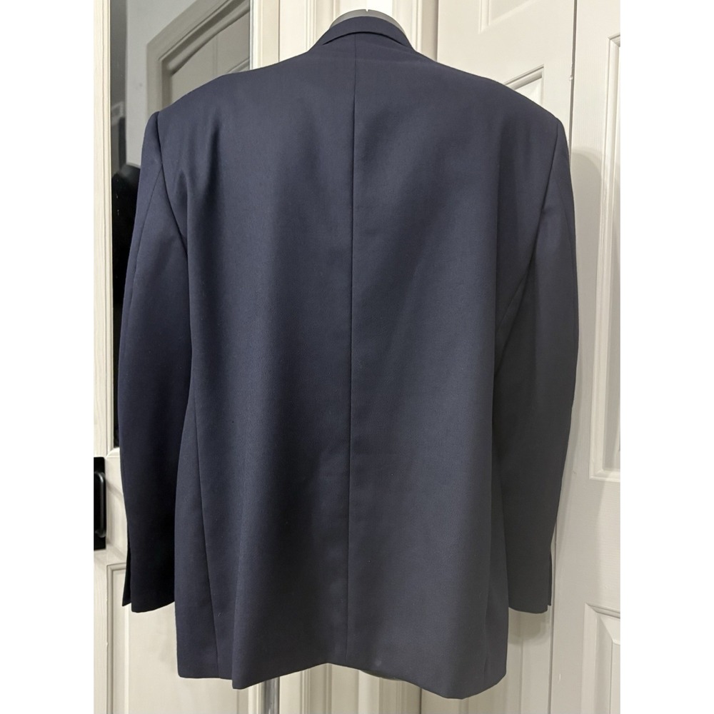 Linea Uomo 48R Navy Blue Modern Fit 100% Wool Mens Blazer Suit Jacket Sport Coat - Picture 3 of 10